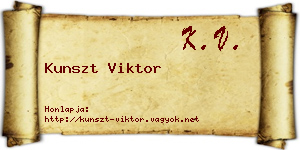 Kunszt Viktor névjegykártya